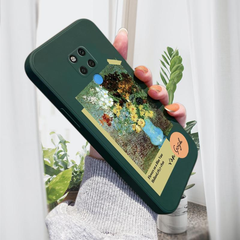 

Чехол для телефона с мультяшным красочным узором, квадратный, жидкий, силикон, TPU, полное покрытие, противоударный, защитный чехол для камеры Huawei Honor Vivo Vivo Y19 темно-зеленого