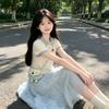 Girl's Polo Collar Half Skirt Korean Sweet Set