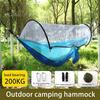 Camping-Hängematte mit Mückennetz, 200 kg, atmungsaktiv, leicht, tragbar, Einzelhängematte mit Baumgurten, einfach aufzubauen, Wanderhängematte für drinnen und draußen