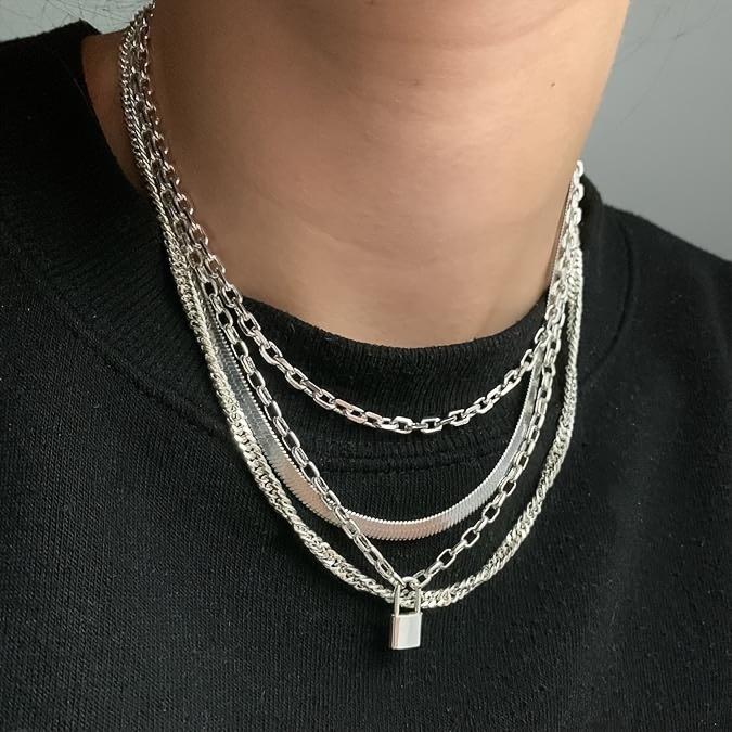 Schlangenkette Halskette, Herren Leichter Luxus Accessoire Halskette Titanstahl Damen Schlüsselbeinkette