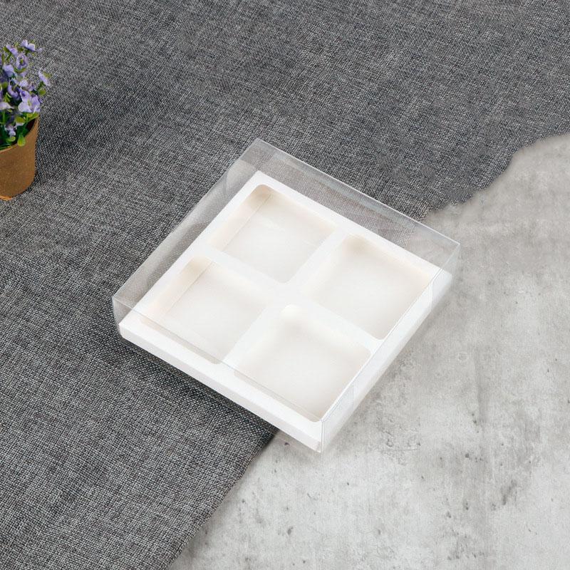WTEMPO 6PCS 4-Cavity 15.5*15.5*5CM Transparent Square Gift Boxes Foldable Party Presents Packaging Boxes Home DIY Storage Boxes for Daily Use
