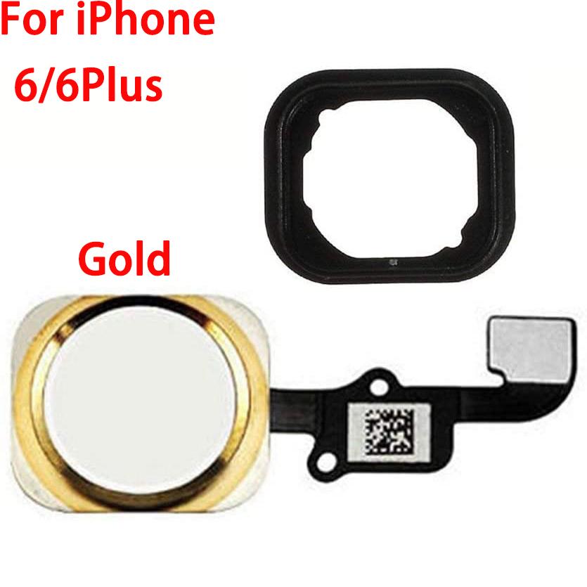 Home Button With Flex Cable For iPhone 6 6P 6s Plus NO Touch Id With Rubber Ring Replacement