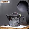 350ml High-end Yixing Purple Clay Teapots Handmade Peacock Pot Raw Ore Stone Yellow Mud Kettle Zisha Tea Set Tableware Supplies
