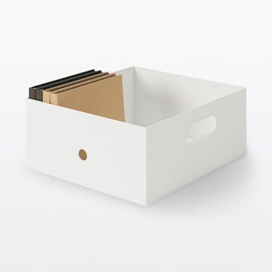 Scatola Porta Documenti Muji in Polipropilene Riciclato Standard 1/2 Circa Larghezza 25 Profondità 32 Altezza 12 cm / Grigio Bianco
