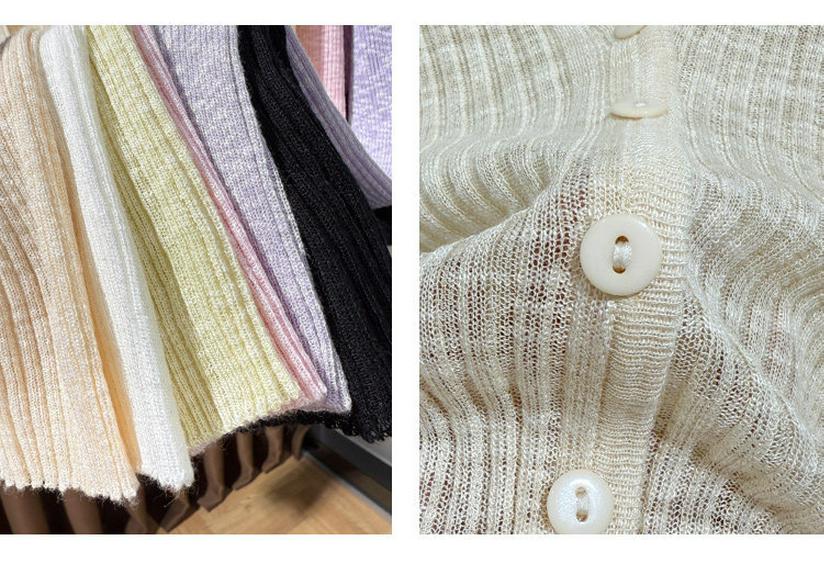 Hochwertiger dünner gerippter Strick-Cardigan für Damen, Perfekte Sommer-Schicht für Camisole-Kleider, Kleiner Bolero, Sonnenschutz-Schal aus Eis-Seide