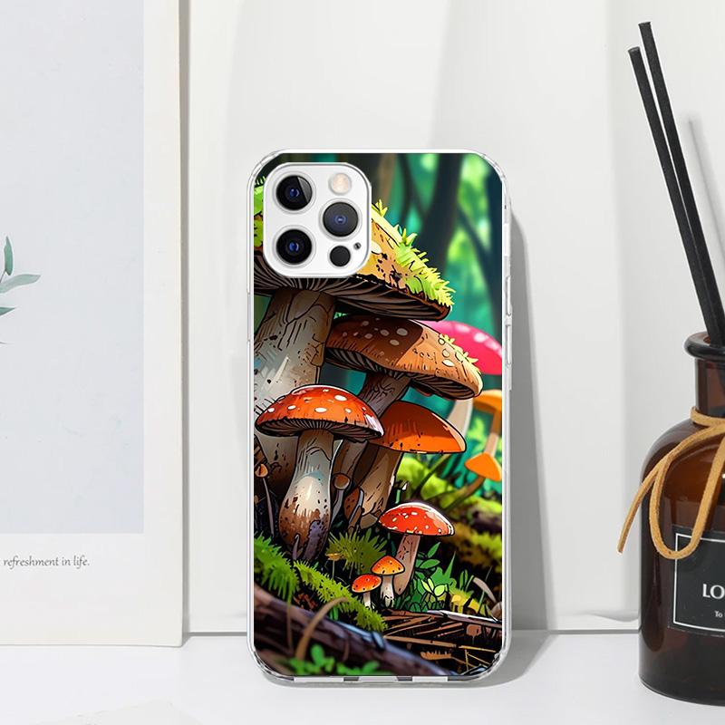 Colorful Mushroom Phone Case For Iphone 17 Air 16 15 Plus 16E 14 Pro Max 13 Mini 12 11 7 8 SE Fundas Soft Back Cover 17 Air 16 1