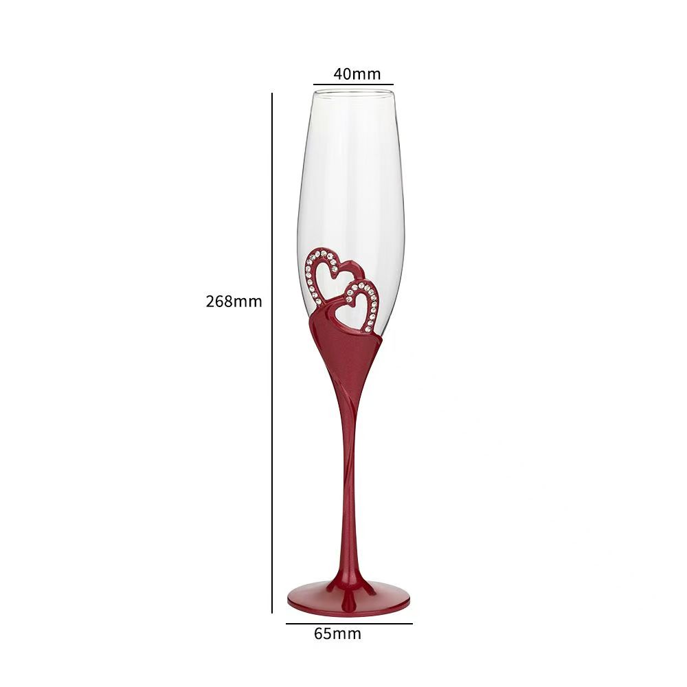 Crystal Champagne Glasses, Wedding Goblets, Red Wine Glass, European Household Sparkling Sweet Glassware, Golden Drinkware