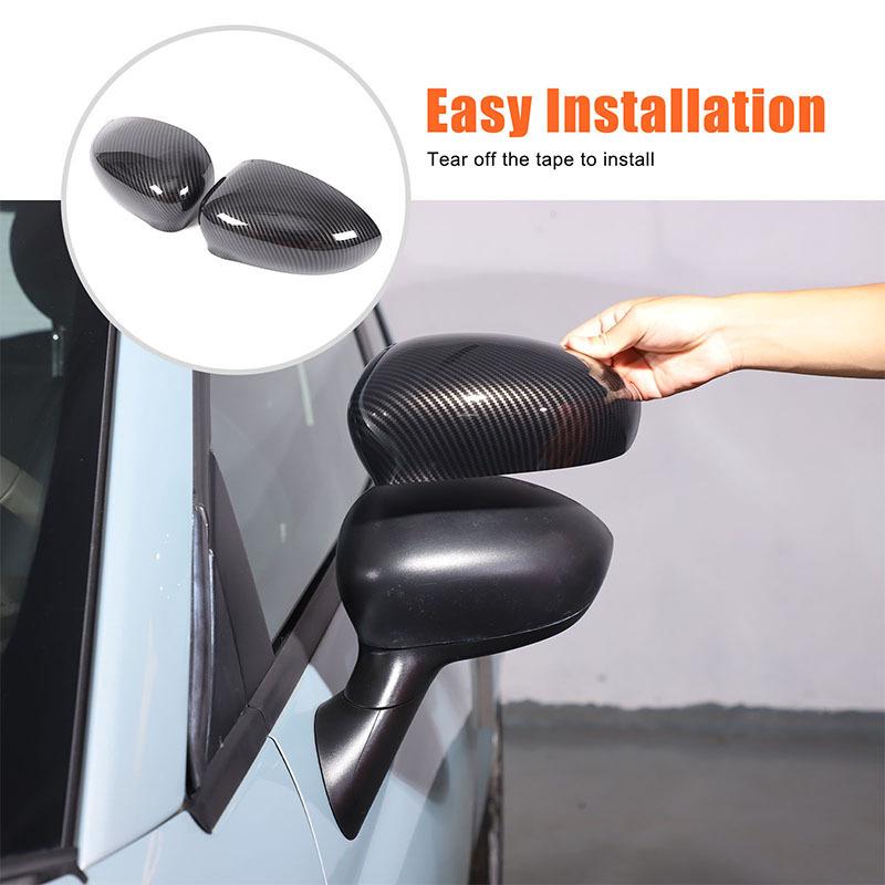 For Fiat 500 rearview mirror cover, car side rearview mirror protective case, decorative cover, ABS (change version) 2016 -2023