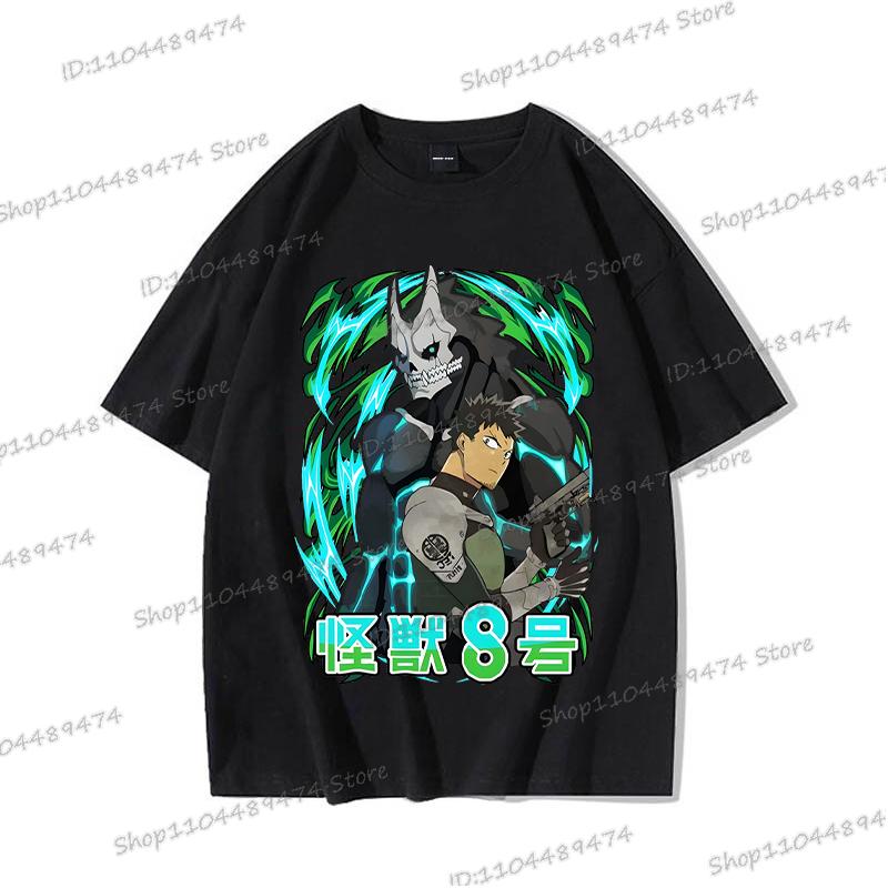 Anime Kaiju No 8 Tričko Kafka Hibino Pánské Vtipné Manga Trička Volná Kulatý Výstřih Grafická Trička Y2K Komiks Kaiju No 8 Bavlněné Tričko