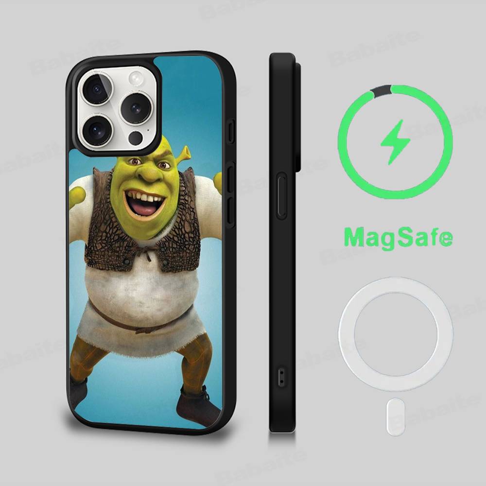 Cartoon S-Shreks Phone Case Magnetic Case For IPhone 16 14 13 12 11 15 Pro Max Plus For Magsafe Wireless Charge Cover