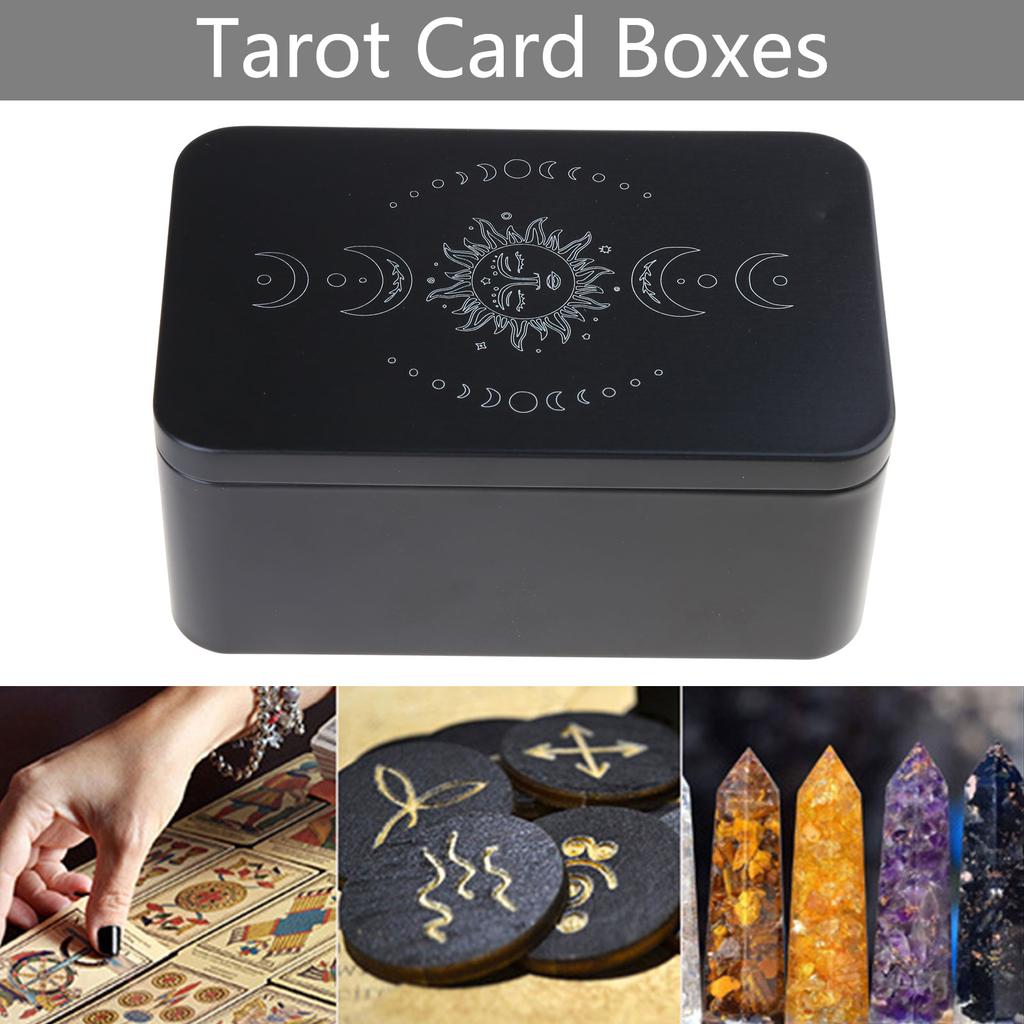 Playings Cards Box Trading Card Case Tarots Storage Can Card Organizers Card Case Empty Metal Storage Box for Game Cards