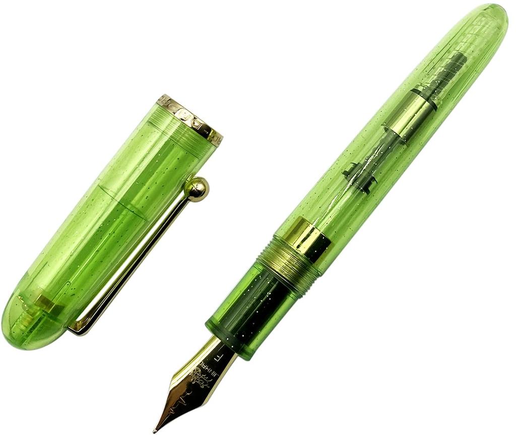 Gullor Acrylic Fountain Heartbeat Transparent Fine Nib Pen, Tip, Green, (0.5mm)