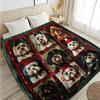 Shih Tzu Hund-Themen-Decke mit festlichem Weihnachtsdesign - Gemütliche Flanell-Kuscheldecke mit entzückenden Shih Tzu-Porträts