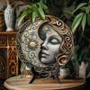 Art Lune Métallique 20x20 cm Décoration Murale Panneau Extérieur Résistant aux Intempéries Impression HD