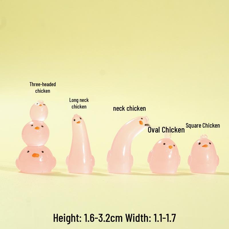Illuminated DIY Resin Car Interior Decorations - Cartoon Chicken Ornaments
