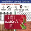 2D Flat, 1pc "Happy Mother's Day" Aluminium Sign 8x12 Inch - Red Tulip & Heart Design, Vintage Distressed Finish, Mother's Day Wall Decor, Gift for