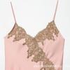 Women's Summer New European and American Sexy Lace Edge Silk Texture Dress