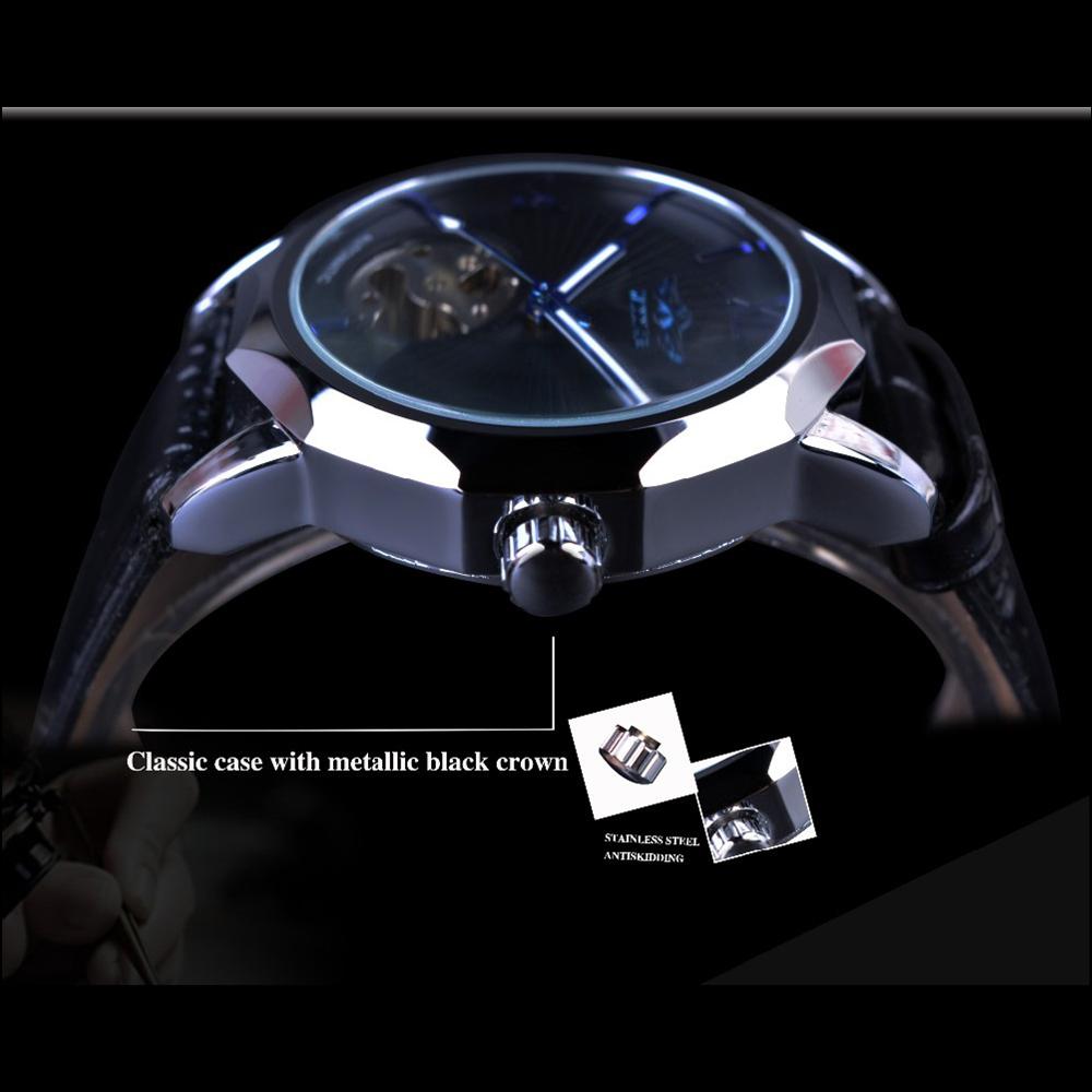 WINNER New Top Men's Watch Men's Skeleton Automatic Mechanical Strap Blue Needle Mechanical Watch Men's Watch