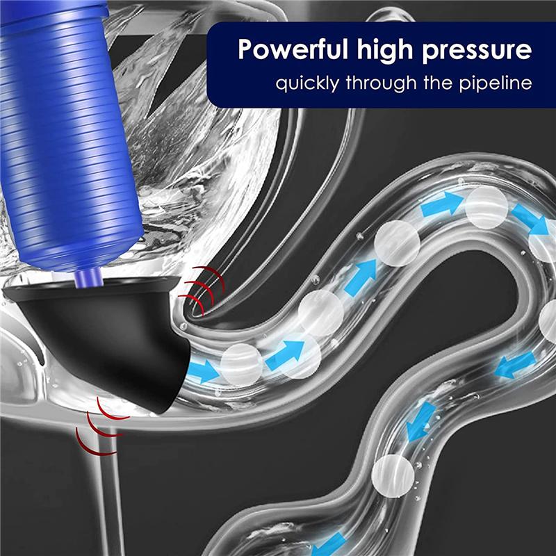 

2025+ Toilet Plunger, Drain Clog Remover with 4 Sized Suckers, High Pressure Air Drain Sink Plunger, Tub Drain Cleaner Opener China Mainland