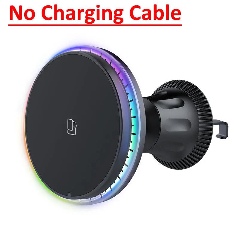 Xiaomi Magnetic Car Wireless Charger RGB For iPhone12 13 14 15 16 17 Pro Max Macsafe Car Phone Holder Stand Mount Fast Charging Station