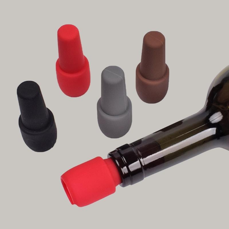Set of 4 SiIicone Bottle Stoppers Unique Wine Stoppers Simple Wine Plugs SiIicone Material Bottle Accessaries for Wine
