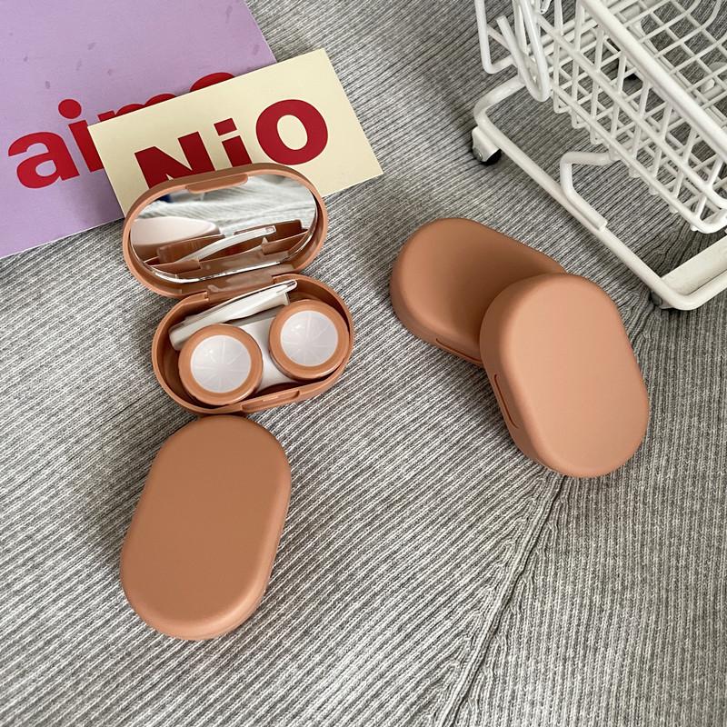 Effen Kleur Meisjes Contactlenzen Box Lens Case Vrouwen Draagbare Leuke Brillenkoker Houder Ogen Care Tools Kit Set Container