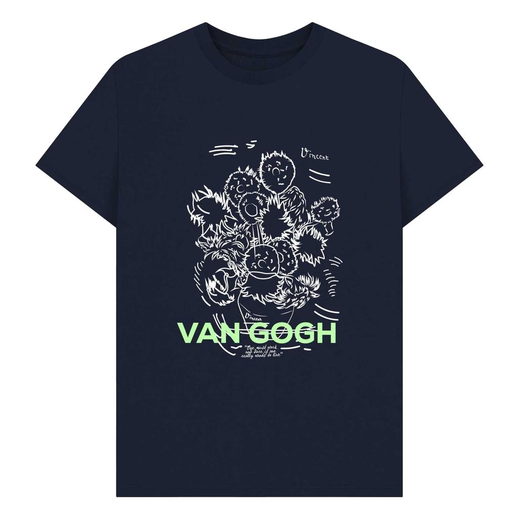 Apoh Unisex Adult Sunflowers Scribble Vincent Van Gogh T-Shirt