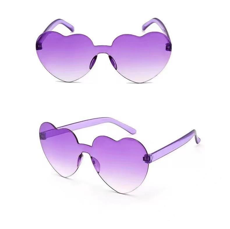 Peach Heart-Shaped Jelly Color Sunglasses: European & American Style