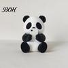 Small Animal Figurines 3D Printed Panda Ornaments, Cute & Pillow Desktop Figurine, Stress Relief Sculpture Compact Shelf Decorations for Home