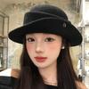 Solid Color Top Hats Curled Fisherman Hat Retro French Beret