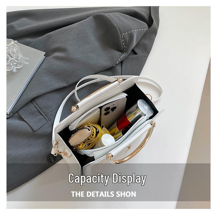 2025 A/W Women's Solid Color Korean-Style Handbag: Simple Crossbody & Single Shoulder Bag for Commuting