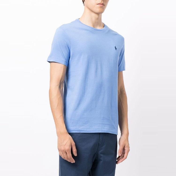Polo Ralph Lauren Ss22 Logo Embroidered Casual Crew Neck Short Sleeve T-Shirt Men T-Shirts Blue 710671438-230