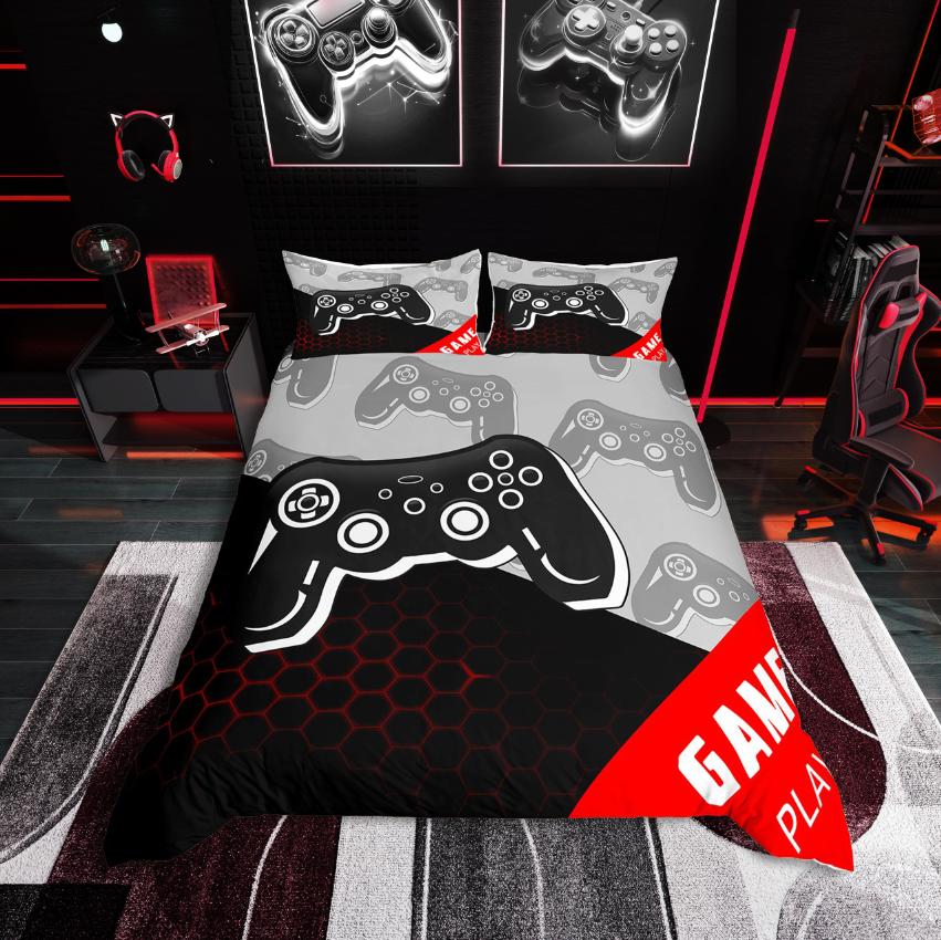 

Comforter Homewish Abstract Gamepads Video Game For Boys Bedding Setgradient Lightning Decor Comforter (quilt)-EU Single(135*200cm)3pcs