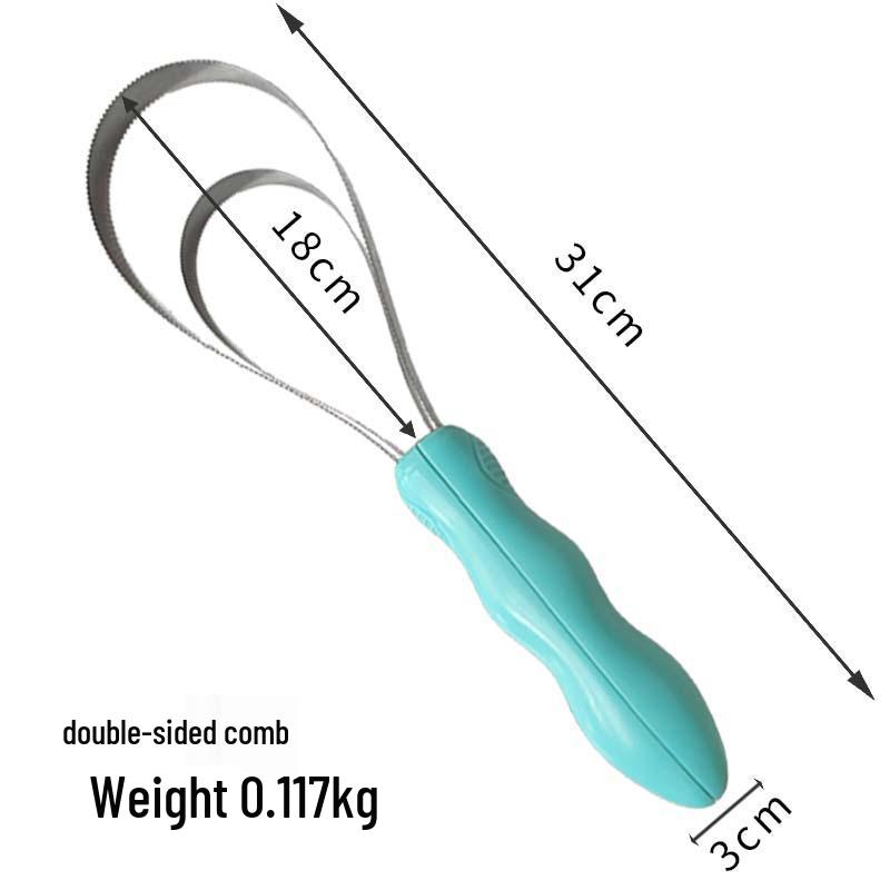 Stainless Steel Multi-Animal Grooming Comb: Hair Serrated Sweat Scraper & Itch Relief Rake for Cows, Sheep, and Horses