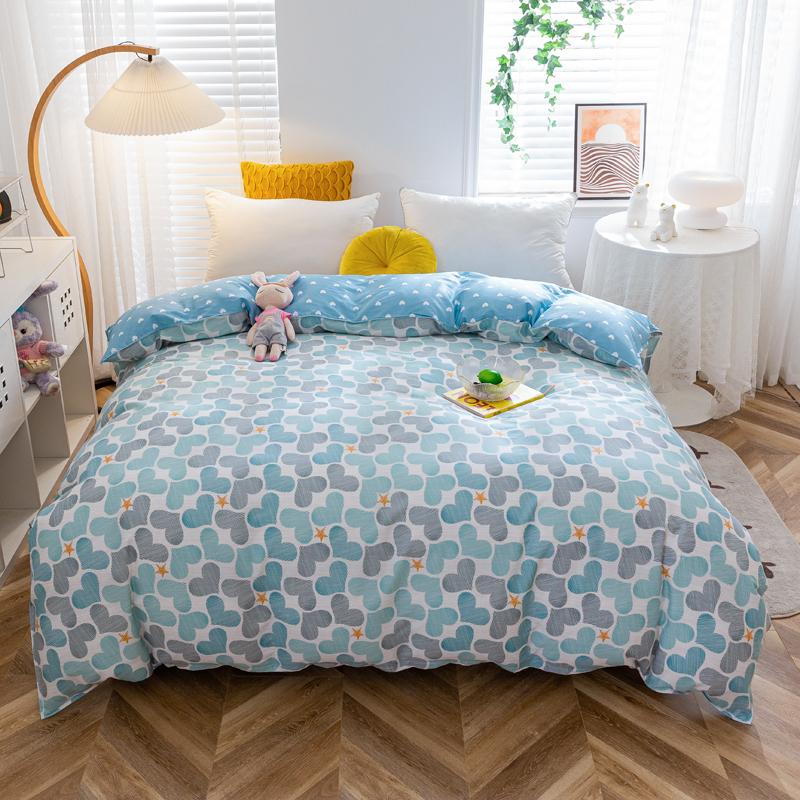 Kawaii Cartoon Bear Duvet Cover Cotton Girly Style Pattern Bedding Soft Skin-friendly Breathable Comforter Cover for Kids Girls