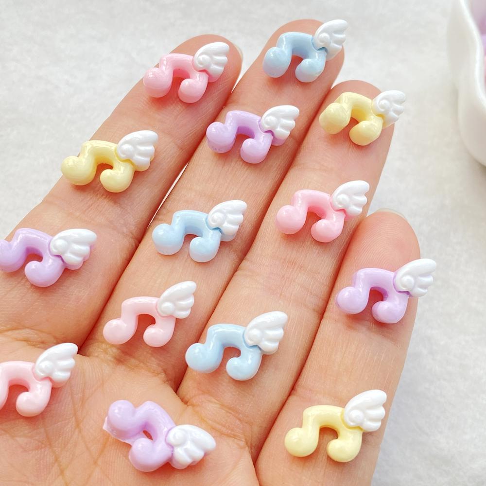 

30Pcs New Mixed Nail Art Cute Mini Wings Musical symbols Charms Rhinestones DIY Craft For Nail 3D Decorations
