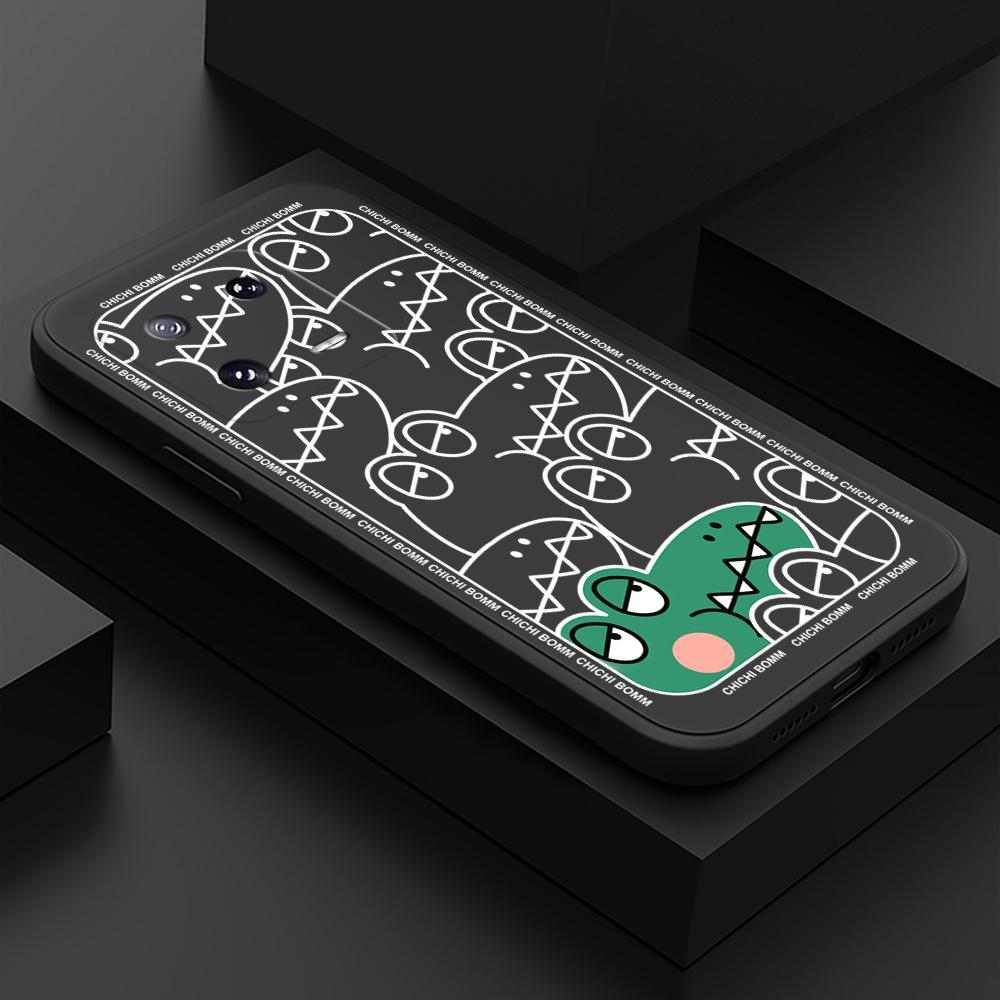 

Чехол для телефона с мультяшным красочным узором, квадратный, жидкий, силикон, TPU, полное покрытие камеры, противоударный защитный чехол для Xiaomi Redmi iPhone Xiaomi Poco M3 Pro чёрный