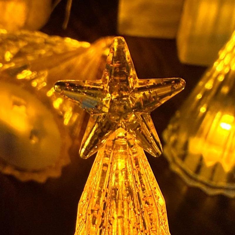 Christmas Tree Crystal Star Lights Party Romantic Snowy Mountain Holiday Gifts LED Warm White Iceberg Lighting Table Decoration
