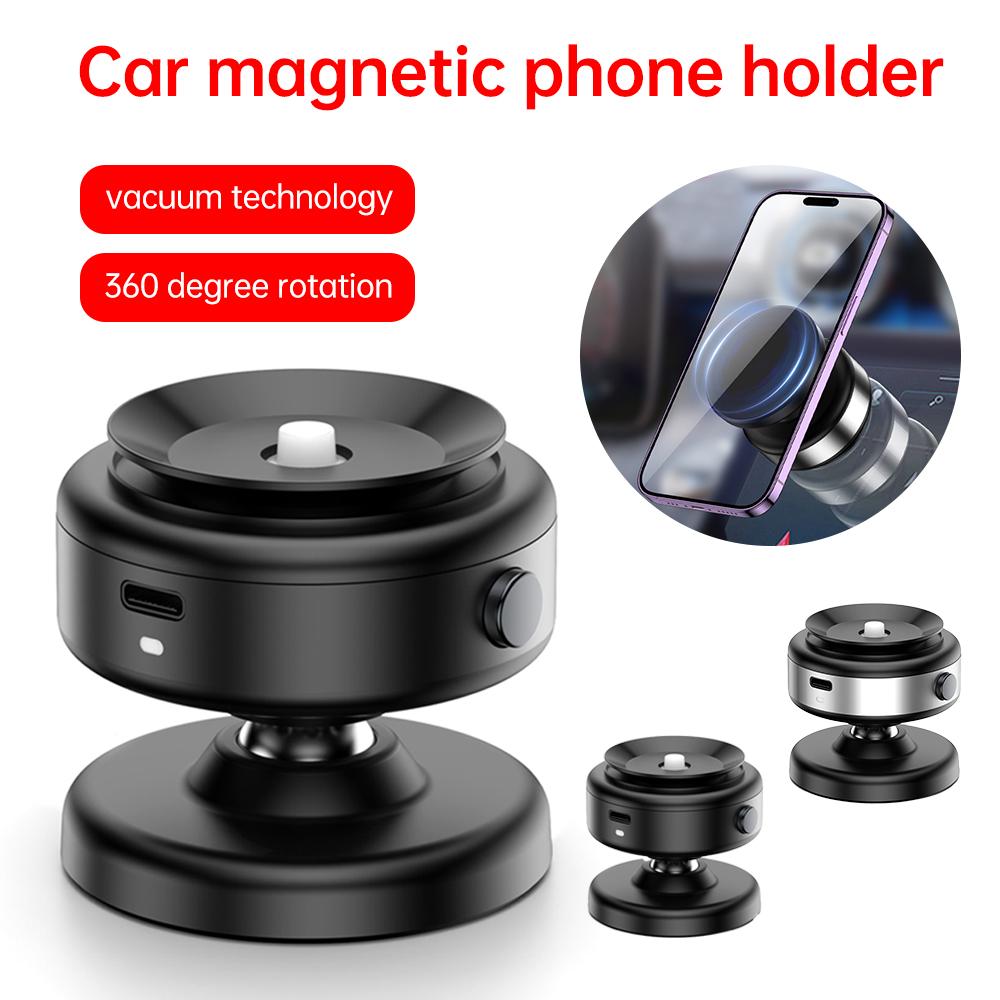 Car Magnetic Vacuum Adsorption Bracket 360 Degree Rotating Aluminum Alloy Mobile Phone Holder For 4.7-inch Or Above Smartphones