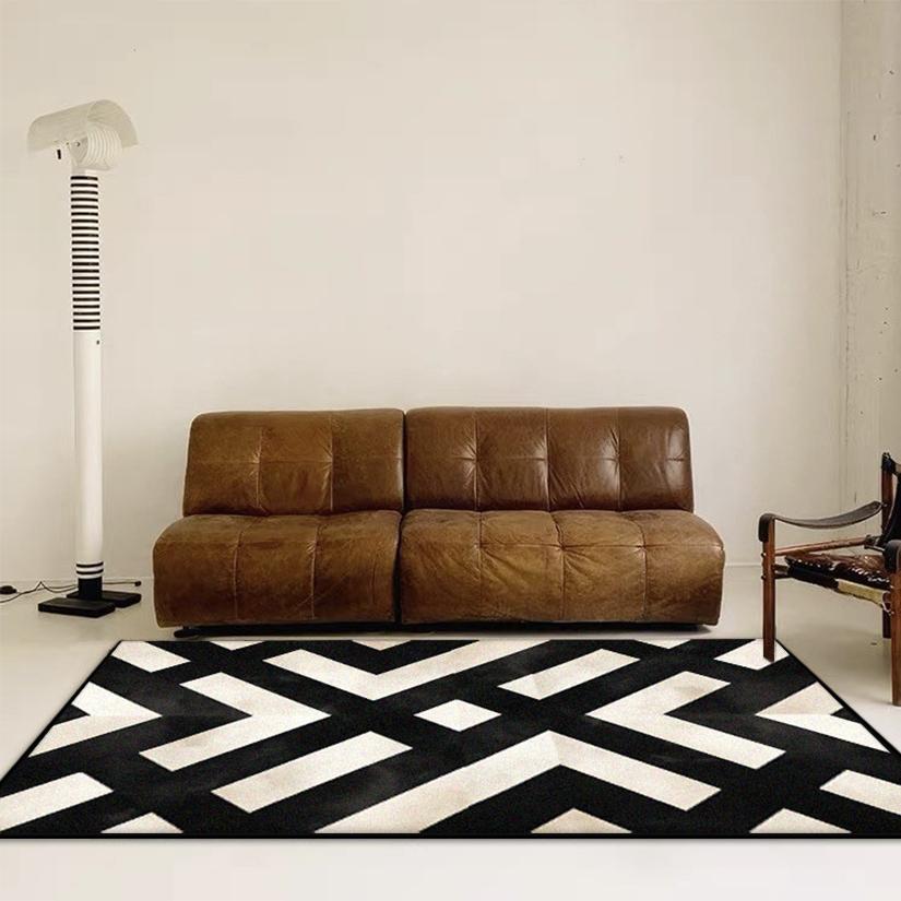 Nowoczesny Dywan w Paski Salon Prosty Styl Dom Sofa Dywany Wielkopowierzchniowe Sypialnia Salon Miękka Mata Podłogowa Przyłóżkowy Antypoślizgowy Pluszowy Dywan