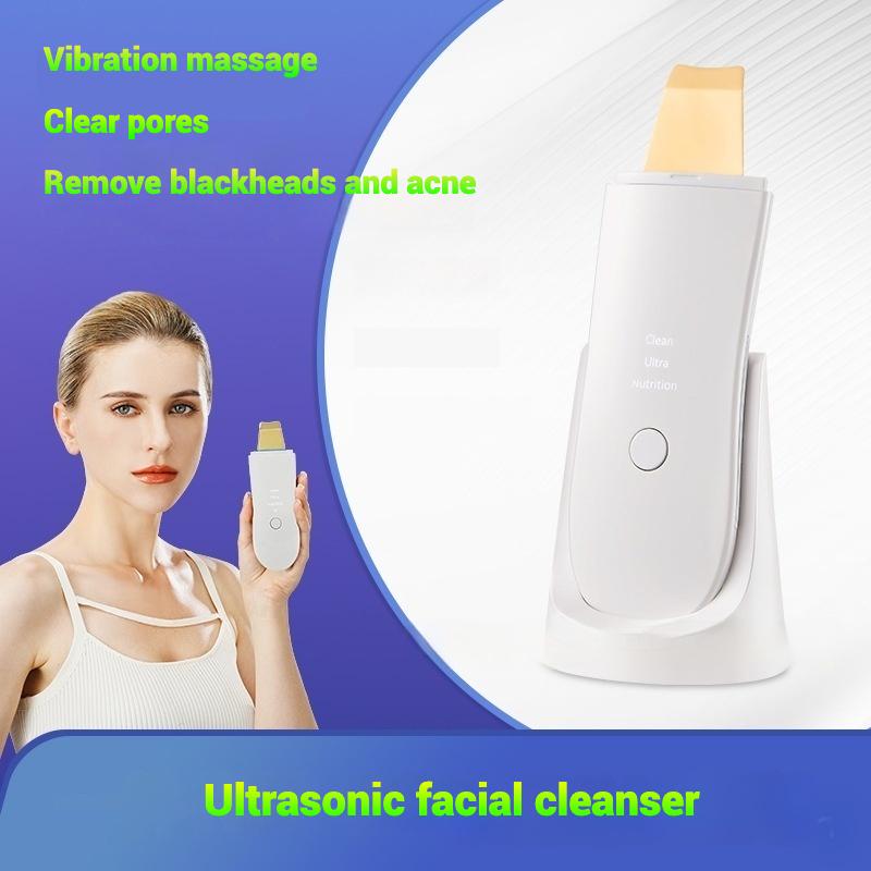 

Electric ultrasonic skin scraper beauty instrument cleans pores and removes blackheads, hydrating spray cleanser, skin rejuvenation чорний