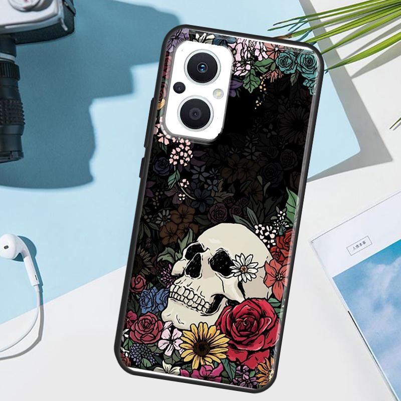 

Чехол Цветочный Череп для OPPO Reno 14 12 11 13 F 10 Pro 14F 12F 11F 8 7 Lite OPPO Find X9 X8 X6 X5 Pro OPPO Reno14 F