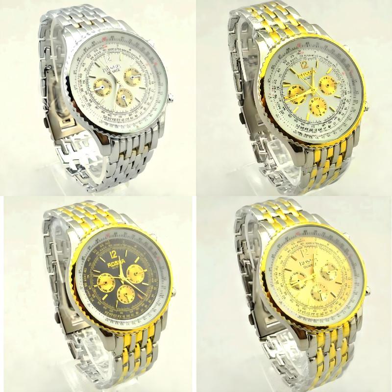 Men Business Quartz Watch Stainless Steel Case Rubber Strap Formal Wear Casual