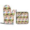 Cha EunWoo Kpop Astro Oven Mitts and Pot Holder Sets of 2 for Baking Kitchen Cooking BBQ Resistant Non-Slip Gloves