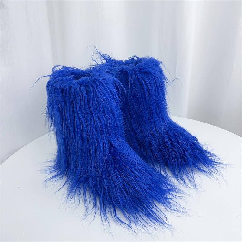 IPPEUM Winter Plüsch Lange Stiefel 2025 Kniehohe Stiefel für Damen Schuhe Über Kniehohe Pelzstiefel