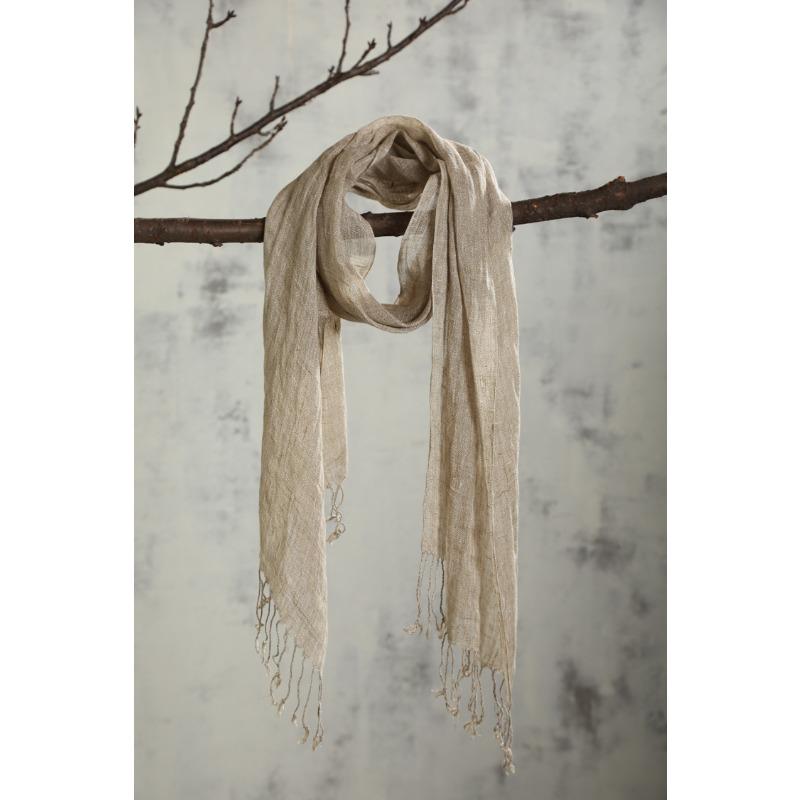 Monochrome Linen Scarf Hemp Gray Effect Couple Scarf Literary Tassel Shawl Solid Color High-End Silk Scarf