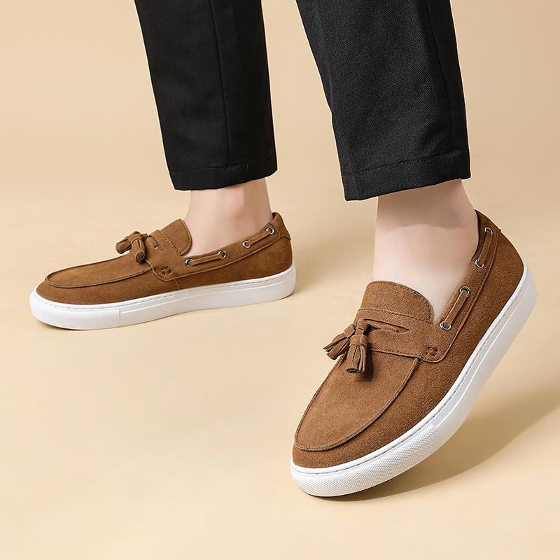 Fashion Men'S Business Casual Shoes Handmade Leather Driving Footwear Leisure Walk Loafers Outdoor Moccasins Male Slip On Flats