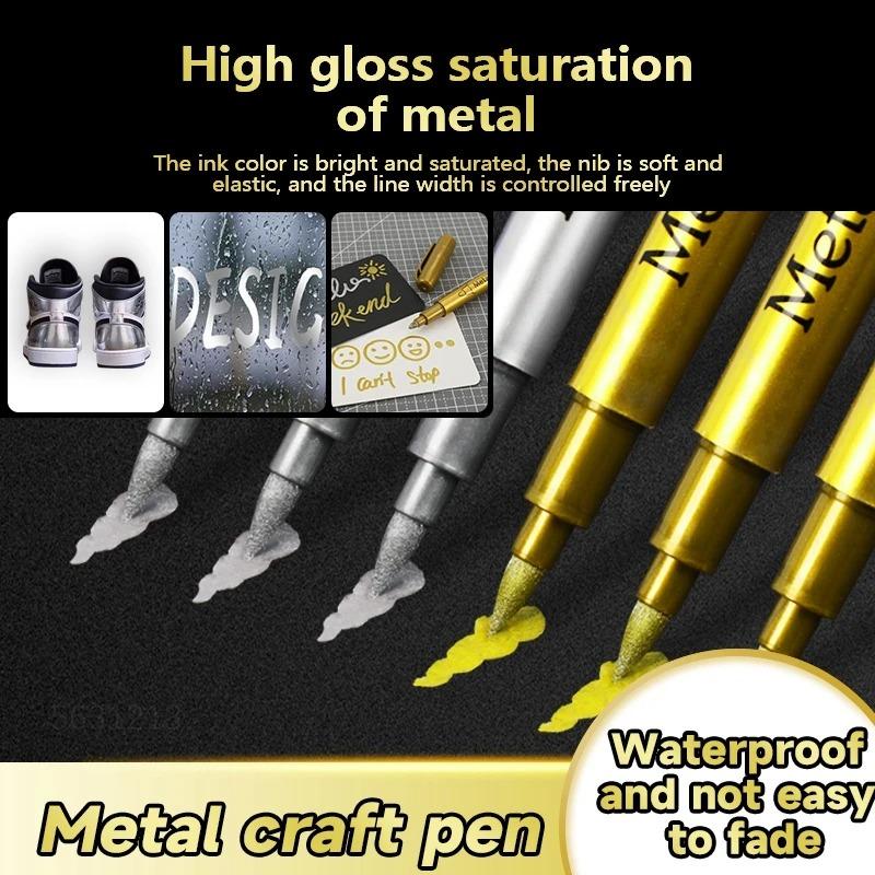 1Collection DIY Metal Water Repellent Permanent Paint Marker Pensb Craftwork Resin Mold Pen Art Painting Supplies for Easter Decoration