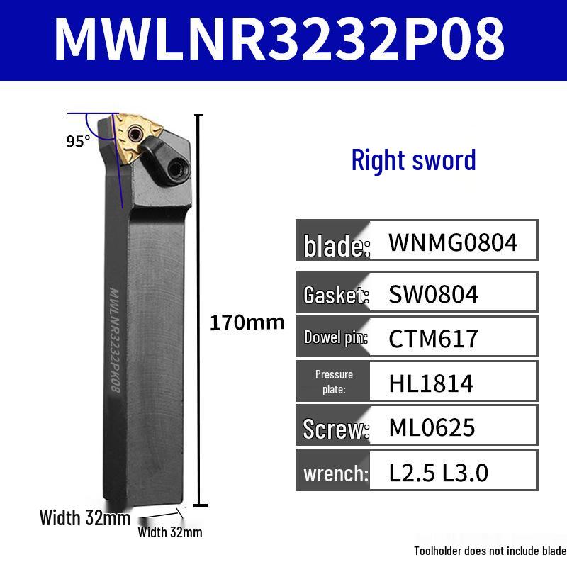 CNC Tool Holder: Peach-Shaped Face Turning Tool MWLNR/MTJNR20