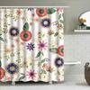 Colorful Floral Shower Curtain Decor Vivid Printed Bath Curtains with Hook Set for Bathroom Decoration in Pink Green Blue Red Ye